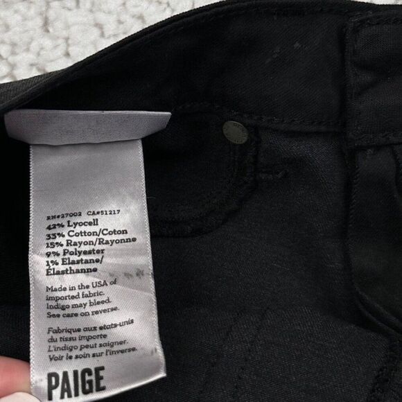 PAIGE Verdugo Ankle Black Silk Coated Skinny Jean - Picture 7 of 16